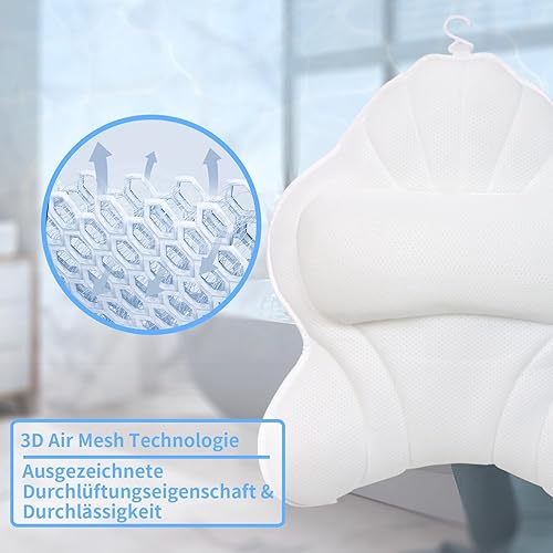 Poemland Grand coussin de bain extra épais avec nuque, dos et tête pour baignoire, spa, immersion (gris, extra large) - Nail Gallerys