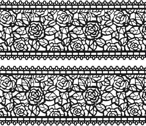 musykrafties Grand Pré-fabriqué Prêt à L'em Ploi Comestible Dentelle de Gâteau Fleur Rose 14-inch 20-Piece Set - Blanc Ivoire - Nail Gallerys