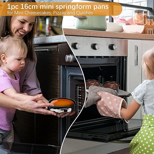 Zocipro Moule à Charnière 15 cm Rond, Petit Moule à Gâteau avec Revêtement Antiadhésif, Petits Moules à Gâteau à Fond Plat pour la Cuisson de Gâteaux, Noir - Nail Gallerys