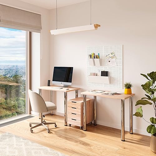 Emuca - Plateaux de Table pour Table à Manger, Cuisine ou Bureau, Plateau de Table rectangulaire 900x500mm, Finition chêne, Bois - Nail Gallerys