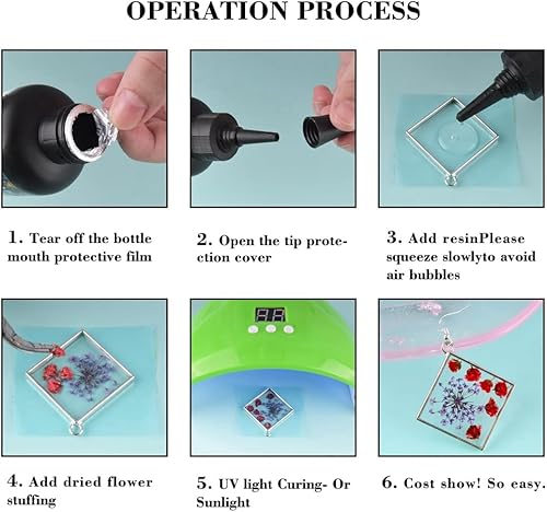 Yuattory Résine UV 500G résine de type dur transparente à séchage UV transparent, résine de durcissement solaire pour fabrication de bijoux en résine UV DIY - Nail Gallerys