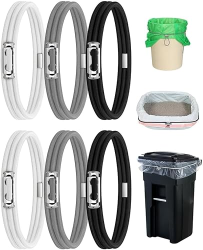 Ficher 6 Pièces de Bandes de Caoutchouc pour Poubelles Lord Réglables pour Grandes Poubelles, Convient Aux Poubelles de 8 à 33 Gallons, Bande Multifonction Facile à Utiliser, Haute Qualité B - Nail Gallerys