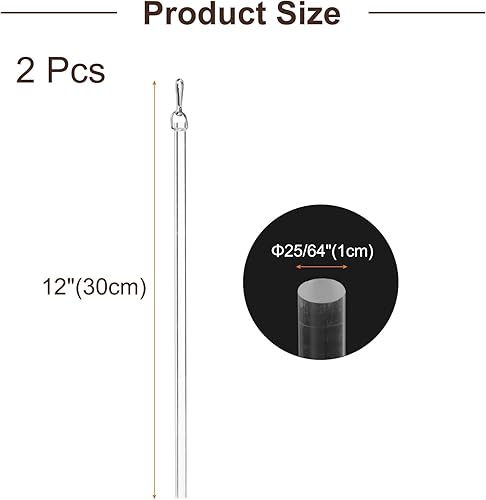 QUARKZMAN 2 Pièces de Tige de Tirage de Rideau Transparente de 30cm, Pièce de Rechange en Acrylique avec Crochet, Tige d'Inclinaison de Store pour Accessoire d'Ouverture de Fenêtre - Nail Gallerys
