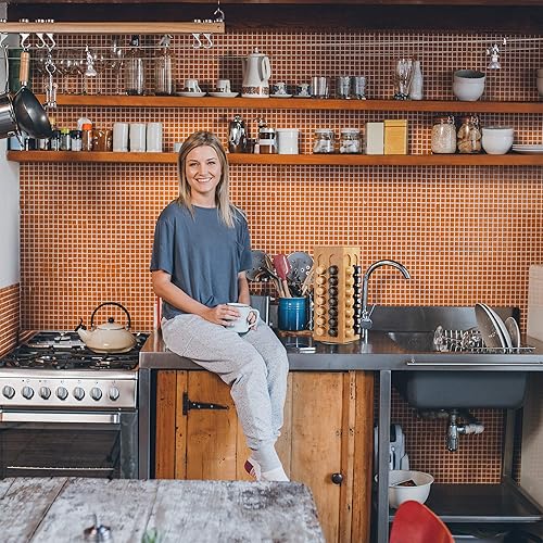 Relaxdays rangement capsule Cafissimo, rotatif, porte capsules Cafissimo, bambou, HLP: 40,5 x 14 x 14 cm, nature - Nail Gallerys