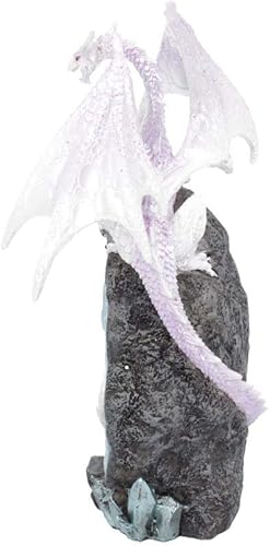 Nemesis Now Figurine de Dragon de 22 cm posée sur Une géode - Taille Unique - Blanc - Nail Gallerys