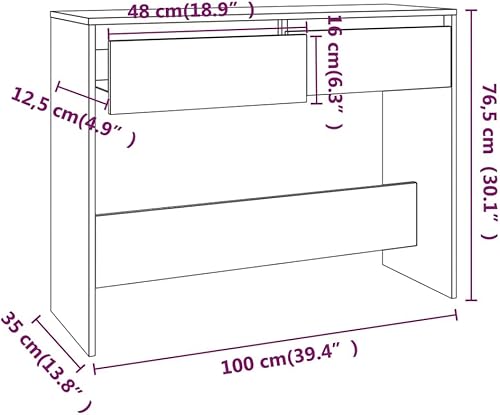 Coavain Table Console Noir 78x30x80 cm Aggloméré Bureau Coiffeuse Salle a Manger Complete Meuble Entree Couloir Buffet Cannagedueridon Haut étagère Arrière Canapé - Nail Gallerys