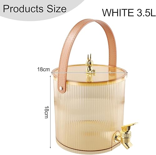 Distributeur de boissons avec robinet - Réutilisable - 3,5 L/5 L - Seau à boissons - Seau à thé aux fruits - Pour une utilisation quotidienne - Doré - 5 l - Nail Gallerys