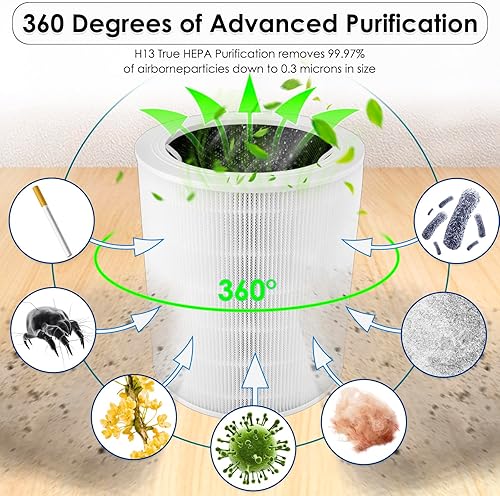 Core 600S Filtre de rechange compatible avec le purificateur d'air LEVOIT Core 600S (‎LAP-C601S-WEU), filtre HEPA Core600S H13, filtres 3 en 1 à charbon actif Core600S, remplace #Core 600S-RF - Nail Gallerys