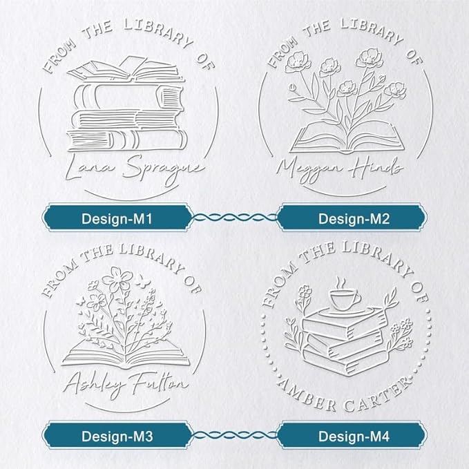 Gaufreur de livre personnalisé – Personnalisé de la bibliothèque de embosseur, cadeau pour les amateurs de livres Ex Libris - Nail Gallerys