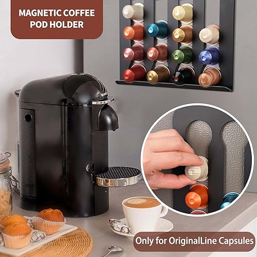 Mudvime Support magnétique pour dosettes de café Nespresso OriginalLine – Accepte 40 dosettes, parfait pour petite cuisine, appartement, bureau - Nail Gallerys