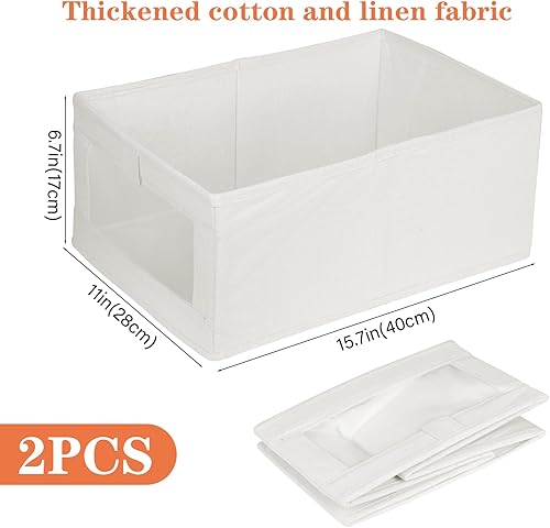 JASTOO Lot de 2 boîtes de rangement pliables avec fenêtre transparente - Boîte de rangement pliable avec boucle pour armoire, vêtements, livres, cosmétiques, jouets, etc - Nail Gallerys