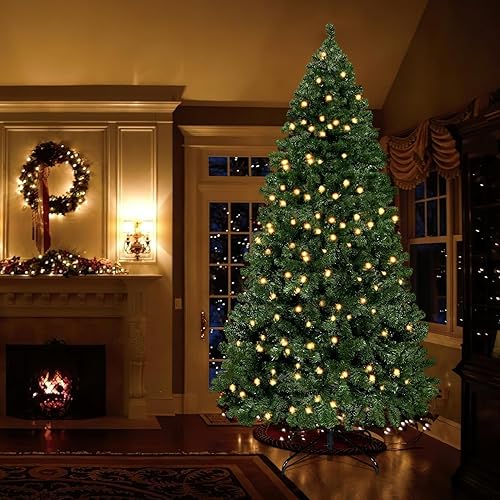 Sapin de Noël Artificiel 180cm Arbre de Noel Sapin Artificiel pour Décoration Noël Arbre de Noel Compris 800 Branches avec Support métallique avec décorations d'arbre de Noël à la Main - Nail Gallerys
