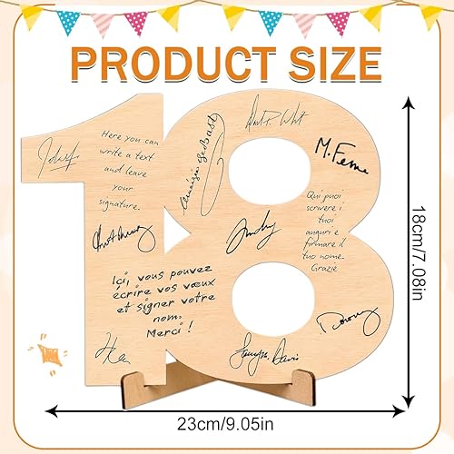 Livre d'or en bois pour 18 ans, carte d'anniversaire en bois - Nail Gallerys