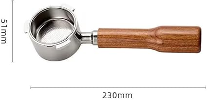 Porte-filtre à Café Sans Fond de 51MM - Accessoires de Café Panier de Filtre de Rechange pour Machine à Café (Brun) - Nail Gallerys