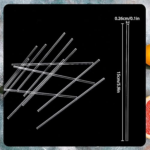 Lot de 100 bâtonnets de sucettes en acrylique transparents réutilisables pour la fabrication de biscuits, cupcakes, desserts, chocolats - Nail Gallerys