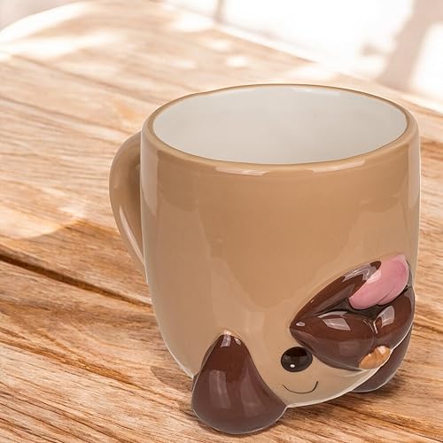 Tasse à café avec anse - Tasse à café - Tasse à thé - Upside-Down-Mug - Tasse à tête baissée - En céramique - Environ 400 ml (bleu monstre) - Nail Gallerys