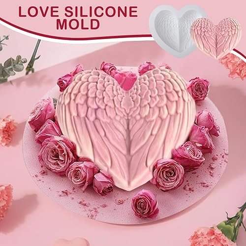 Moule de cuisson | Moule à ailes en forme de cœur | Outil de moule anti-adhésif pour faire des amis de boulangerie, des couples, des occasions spéciales - Nail Gallerys