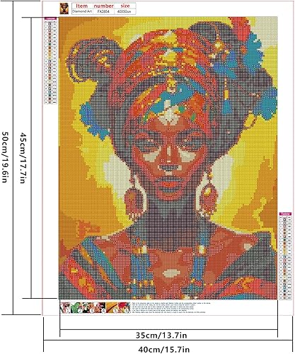 SHEGZHUC 40 x 50 cm Pierres Carrées Diamond Painting Femme Africaine Diamond Painting Femme Beau Bricolage Adultes Femmes Mosaïque Diamant Peinture Art Broderie Point de Croix Images Cadeau Décoration - Nail Gallerys