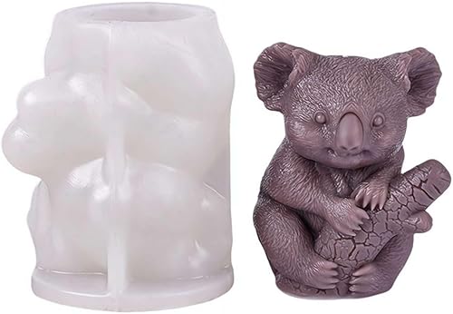 Moule en silicone fait à la main en forme de koala et d'écureuil pour aromathérapie, motif animal en résine de gypse V2a2 - Nail Gallerys