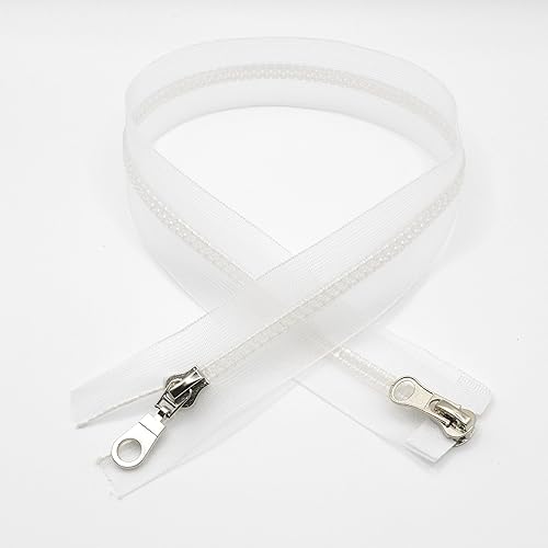 CHAVALLYS Fermeture Éclair Séparable Transparente, 50 cm, Maille #5, pour Doudoune, Manteau, Veste, Sac - Nail Gallerys
