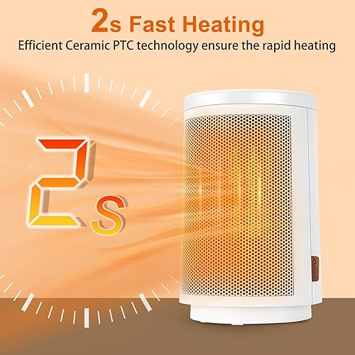 MYCARBON Radiateur Soufflant avec Télécommande Chauffage d’appoint Chauffage Soufflant Basse Consommation pour Salle de Bain, Chambre, 900W/1500W, Oscillation 60°, Thermostat 18℃/23℃/28℃, 8h Timer - Nail Gallerys