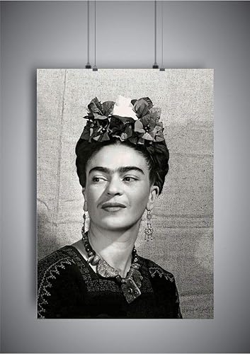 Poster Affiche Frida Kahlo B&W Wall Art - Nail Gallerys