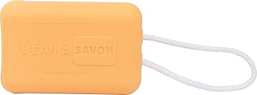 C.A.O. - L'étui à Savon en Silicone (Issu de matières minérales, sans Plastique) - Couleur Abricot - Longueur 10 cm - Largeur 6,5 cm - Hauteur 3 cm - Nail Gallerys