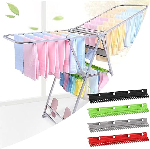 Etendoir Chaussette, 4 Pièces de Suspension en Plastique pour Chaussettes, Séchoir à Chaussettes, Pince à Chaussettes, pour sous-Vêtements, Chaussettes, Cravates(Rouge, Vert, Cendre, Noir) - Nail Gallerys