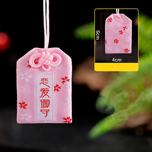 XHBTS Sachet Omamori japonais Amulette Sanctuaire Japonais Omamori Breloque Sac de bénédiction Porte-Bonheur Rose 5 Pièces Feng Shui Chinoises et Pièces Feng Shui Chinoises Décoration d'intérieur - Nail Gallerys