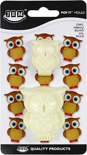 JEM 1102EP015 Lot de 2 Moule en Forme de Hibou pour Décoration de Gâteaux, Plastique, Blanc, 4.5 x 2 x 5.5 cm 1102EP015 - Nail Gallerys