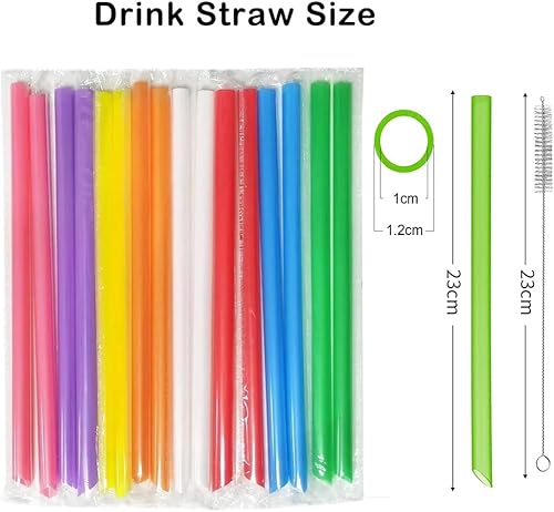 Bubble Tea Paille,20 pièces,Paille Reutilisable,Pailles Multicolores,Paille Lavable,Pailles Réutilisables en Boba,Pailles Colorés,avec 2 Brosses de Nettoyage,pour Smoothie,Thé à Bulles,Milk-shake - Nail Gallerys