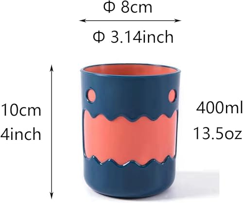 RabyLeo Gobelet pour brosse à dents bicolore, motif petit monstre de dessin animé (bleu, orange et rouge vert) - Nail Gallerys