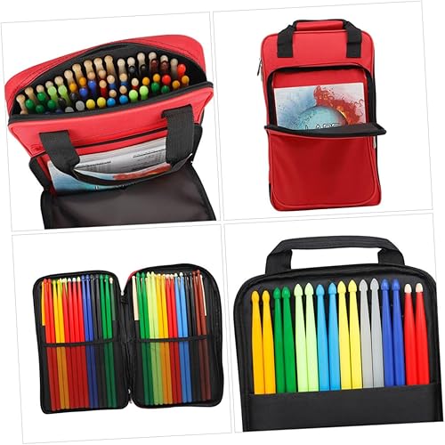 getuse Pochette de rangement pour baguettes de batterie avec sangles confortables pour maillets – Rouge – Pour musiciens et interprètes - Nail Gallerys