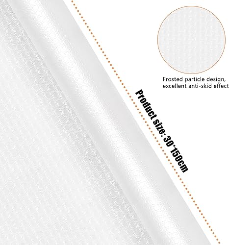 30cmx150cm Tapis Fond de Tiroir Antiderapant Non-adhésif DIY Tapis de Refrigerateur Placard Etagere Frigo EVA Plastique Protection Blanc Transparent pour Meuble Camping sous Evier Cuisine - Nail Gallerys