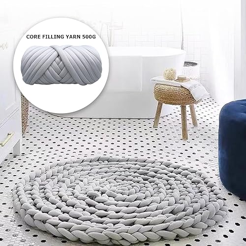 Nizirioo Laine épaisse à tricoter avec les bras - 500 g - 25 m - Pour crochet, épaisse - En coton épais - Pour le tricot des bras, pour les couvertures, parfait pour le tissage des animaux de - Nail Gallerys