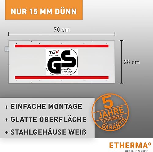 Etherma LAVA DESK Chauffage infrarouge de table - Économie d'énergie et parfaite chaleur sur le bureau - Montage facile sous la table - Durable et durable - Nail Gallerys