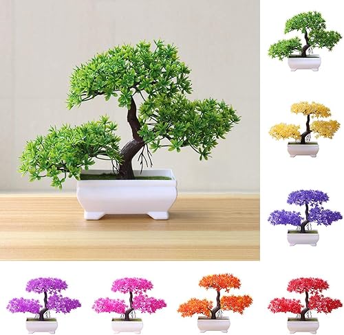 Livecitys Pin Bonsai Simulation Artificielle Plante en Pot Ornement Décor à La Maison pour Le Bureau Vert - Nail Gallerys