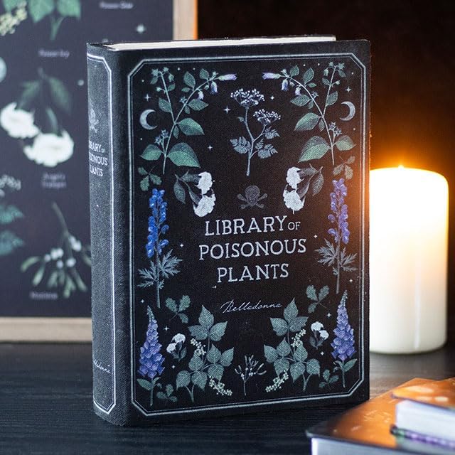 Boîte de rangement en forme de livre Bibliothèque de plantes vénéneuses – Design gothique – Construction durable en MDF – Idéal pour les bijoux et les bibelots – Cadeau parfait pour les amateurs de - Nail Gallerys