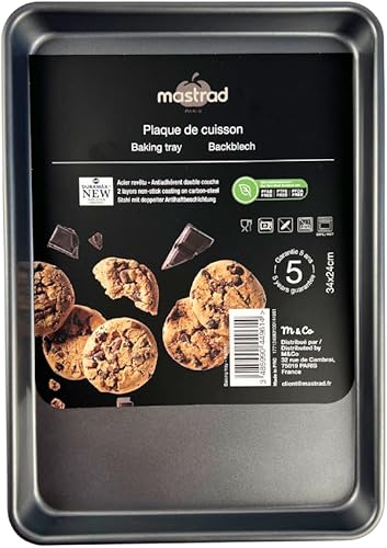Mastrad - Plaque Four, Plat Four Rectangulaire, Plaque Patisserie - Revêtement 2 couches - Sans PFAS et PTFE - 39.2 x 26.5 x 2.7 cm - Nail Gallerys