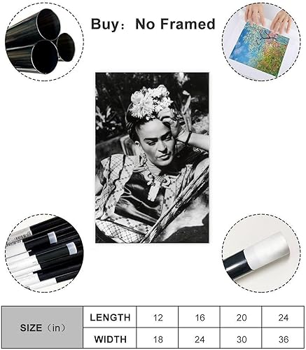 DESHVA Poster vintage Painter Frida Kahlo sur toile - Décoration de chambre à coucher - Paysage sportif - Décoration de bureau - Cadeau sans cadre - 30 x 45 cm - Nail Gallerys