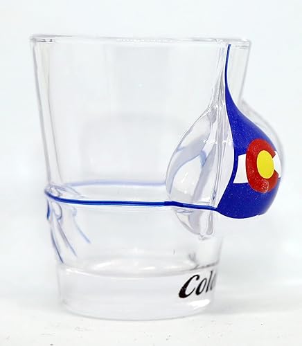 Verre à shot 3D avec buste de bikini drapeau du Colorado - Nail Gallerys