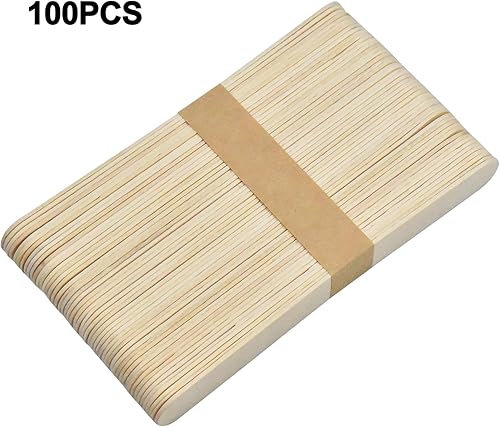 Husalsea 100 Bâtonnets en Bois – Bâtonnets de Glace en Bois pour Glace, Bâtonnets pour Bâtonnet Barbe à Papa, Abaisse Langue Bois, Baguette Bois pour Artisanat et Créations - Nail Gallerys