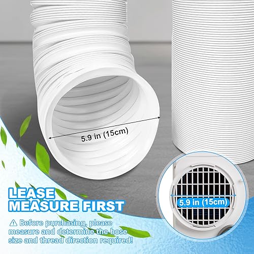 Tuyau d'aération portable de 15 cm de diamètre et 140 cm de long, tuyau d'évacuation d'air portable, pièces de rechange pour LG, Delonghi et plus encore - Nail Gallerys