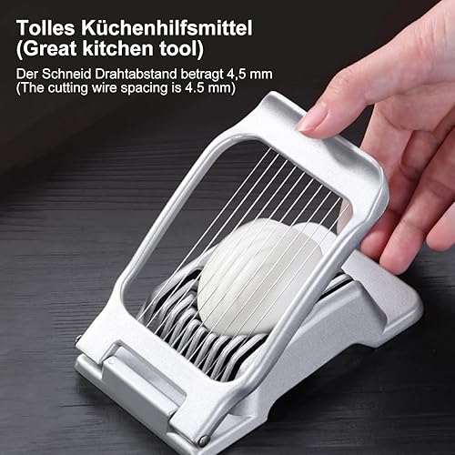 APOMOONS Coupe-œufs en acier inoxydable aluminium Coupe Oeuf toqueur, Oeuf Trancheuse De Cuisine De Coupeur D'oeuf, Egg Oeuf Cutter, Trancheuse à œufs, Coupe-tranches pour coupe Fromage Fraise Kiwi - Nail Gallerys
