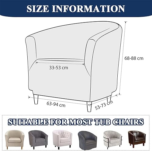 Hearda Velours Housse Fauteuil 1 Place, Housse Fauteuil, Extensible Housse Fauteuil Club, Housse Fauteuil Cabriolet, Lavable Housse de Canapé, Salon Protecteur de Tub Chair (Gris) - Nail Gallerys