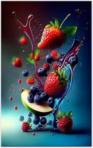 DECLINA, tableau moderne, cadre mural, impression sur verre acrylique, cadre design léger, tableau déco fraîcheur de fruits, art mural contemporain, décoration intérieure élégante, 30x50 cm - Nail Gallerys