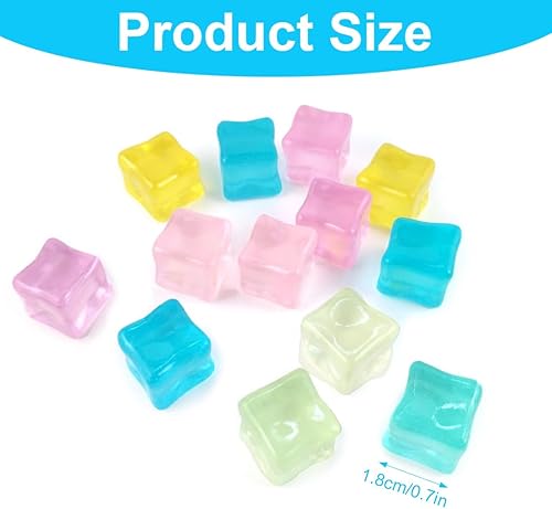AEIOPRS 40 pièces de faux glaçons carrés décoration plastique diy simulation de glaçons accessoires en résine diy - Nail Gallerys