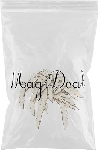 MagiDeal 50pcs Plumes en Bois Non Fini Embellissements Naturel Rustique pour Mariage Décoration Artisanatlage - Nail Gallerys