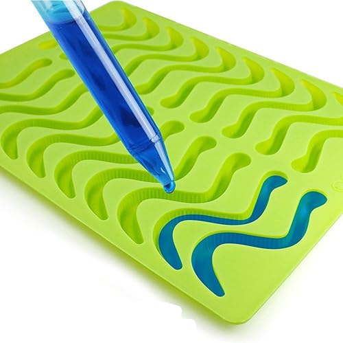 Moule en silicone à 20 cavités en forme de vers de terre pour chocolat, sucre, bonbons, gelée, fondant, décoration de gâteaux - Nail Gallerys