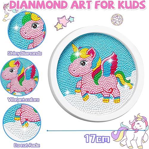 Diamond Painting pour Enfants, 5D DIY Arts CréAtifs Diamond Painting avec Cadres Photo, Peinture par Numero, Broderie Diamant Kit pour Décoration Murale D'IntéRieur Enfants Adultes (20x20cm) - Nail Gallerys